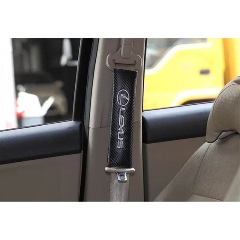 Poecar Seat Belt Pad Shoulder Cover Soft Material Embroidered Carbon