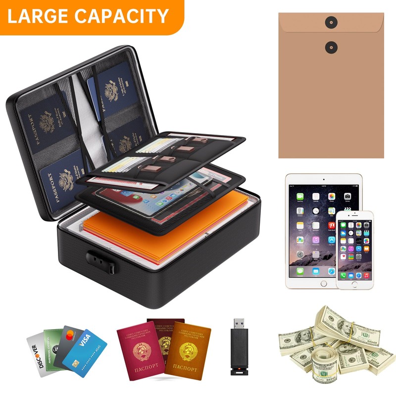 DocSafe 5200°F Document Organizer with Lock,Upgraded Heat Insulated Fireproof＆Waterproof Box