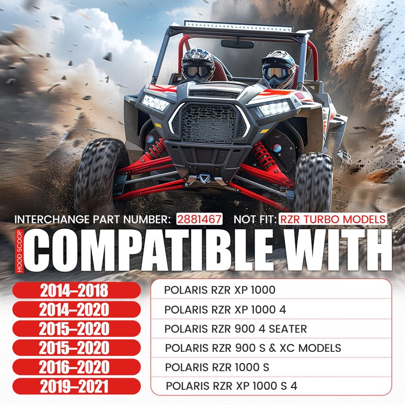Kojem Hood Scoop Compatible With 2014-2018 Polaris RZR XP 1000;