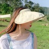 Women's UV protection round brimmed hat and hairband combined sun