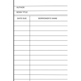 library check out card notebook | 100 pages | 4"x6" photo size journal | for home, school, office