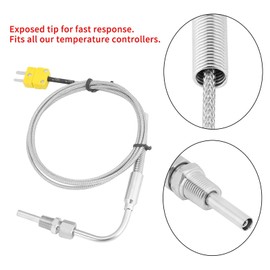 Telituny K Type EGT Thermocouple, K Type 1/8" NPT Temperature Probe Sensors EGT Thermocouple Exhaust Gas Temp Probe with Exposed Tip for Temperature Testing