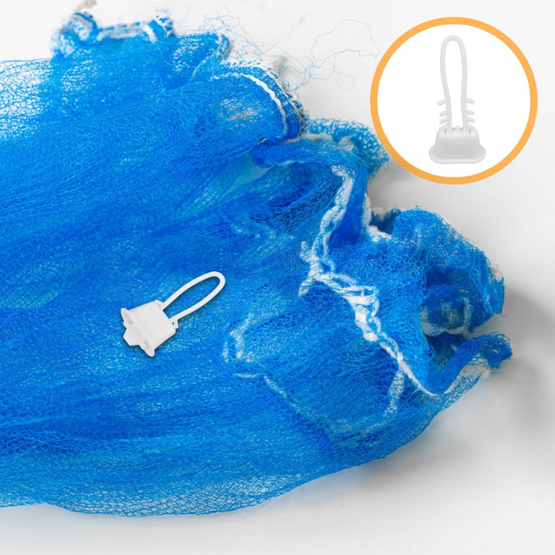 LALAFINA 200pcs Mesh Bag Loop Closures Plastic Storage Hooks For