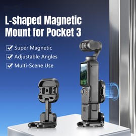 DJI Osmo Pocket 3 Magnetic Mount Aluminum Extension Adapter, Desktop Stabilizer, Adjustable Angle, Cold Shoe Slot, 1/4 Screw Hole, GOPRO/ACTION Connection Port, Easy to Carry