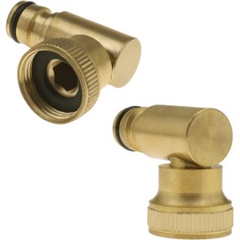 Hydrogarden 2 x Garden Hose Elbow Connector 90 Degree Hose Elbow Fitting Quick Twist Connector 3/4" Garden Hose Thread