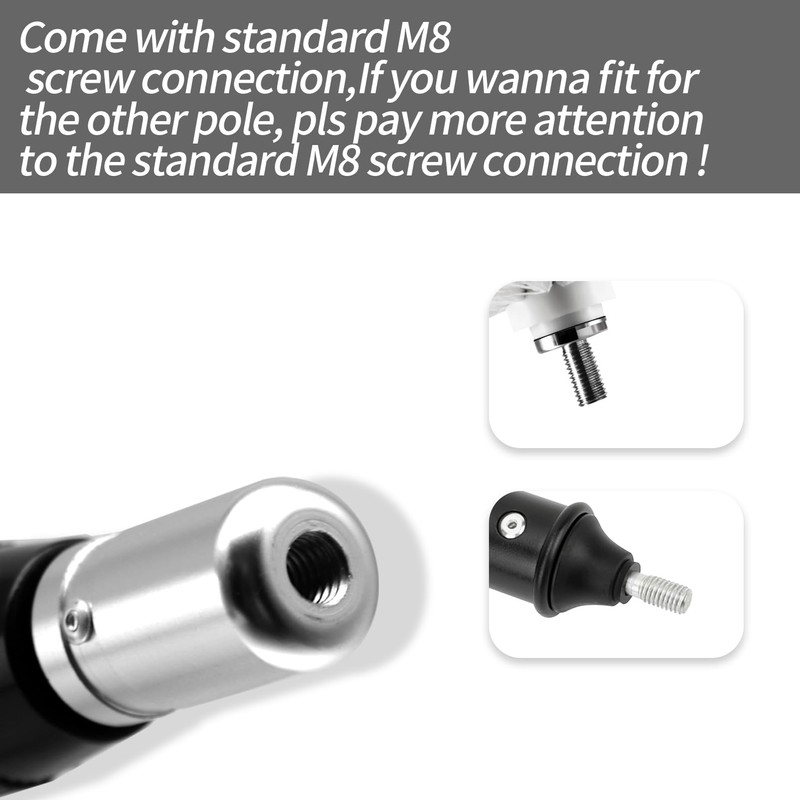 SAN LIKE Telescopic Boat Hook - Floating,Durable,Rust-Resistant with Luminous Bead,Black