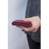 Leather Boxed Style wallet with large coin compartment LEAS, cherry/red