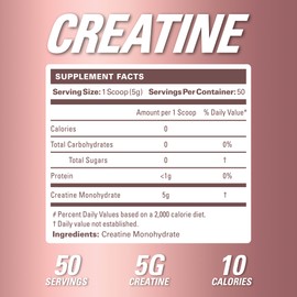 EHP Labs CREA-8 Creatine Monohydrate Powder - Unflavoured Creatine Powder for Muscle Growth, Increased Strength, Enhanced Energy Output and Improved Performance - 50 Servings
