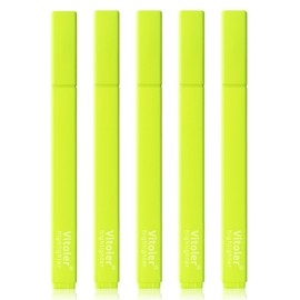 Vitoler Yellow Highlighter,5pcs Fluorescent Yellow Highlighter Chisel Tip,Cute Highlighters for School, Home, Office