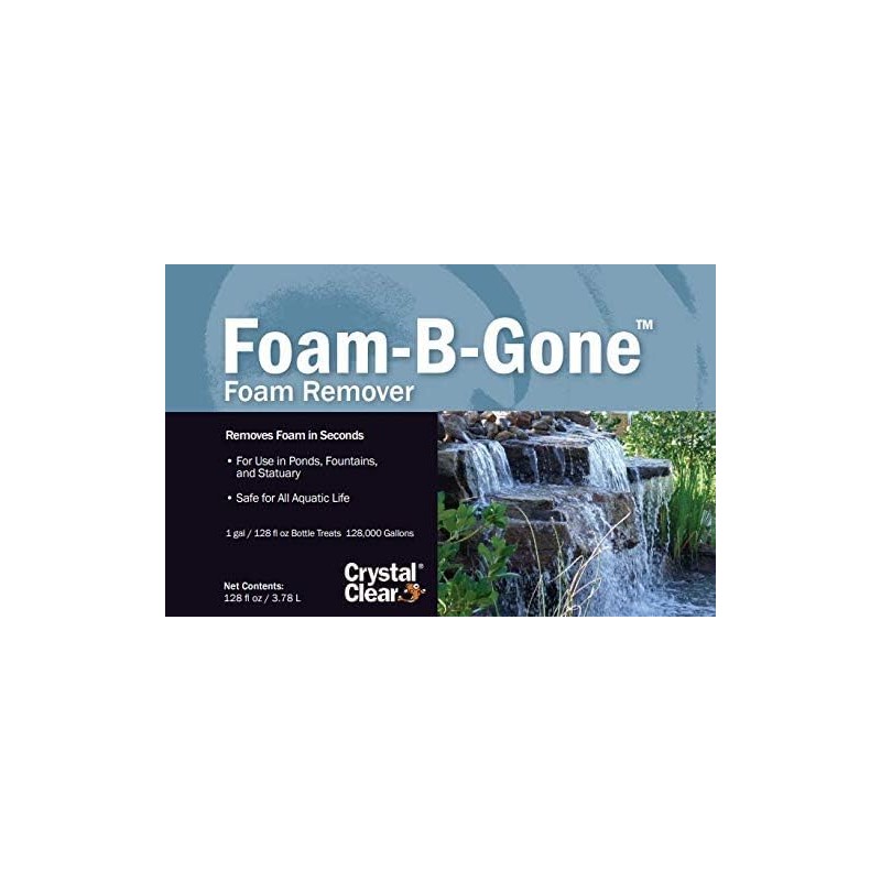CrystalClear Foam-B-Gone Pond Foam Remover - 1 Gallon Treats Up