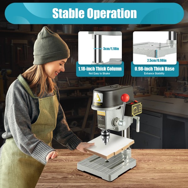 TBvechi Portable Drill Press Electric Mini Drill Press Bench Small