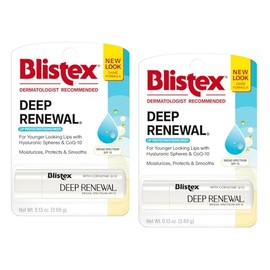 Blistex Deep Renewal Lip Protector Solar Balm, 0.13 onzas (0.13 oz) (paquete económico de 2)