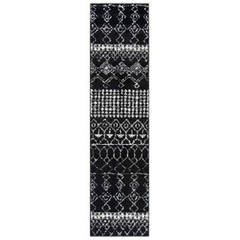 SAFAVIEH Tulum Collection TUL229A Moroccan Boho Distressed Non-Shedding Living Room Entryway Foyer Hallway Bedroom Runner, 2' x 9' , Ivory / Grey