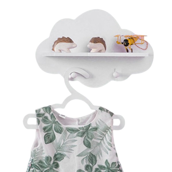 Hajimia Cloud Shelves White Cloud Shape Wood Floating Shelf Coat Hanger Storage Rack Nursery Accessories shelf