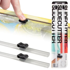 ChicWrap 13" Slide Cutters for ChicWrap Plastic Wrap Dispensers, 2-pack - Self-Adhesive Peel-N-Sticks to Dispenser Box - Two Way Cutting Technology for Quick, Precise Cutting