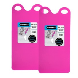 Superio Snow Slider Mat, Flexible Snow Sled Flying Carpet, Roll up Sleds for Kids 36" Lightweight Plastic Snowboard Sled-2 Pack (Pink)
