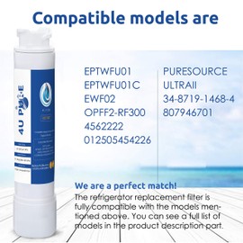 4U PURE Replacement for EPTWFU01, Рurе Sоurсе Ultra 2, EWF02, 012505454226, 4562222 Refrigerator Water Filter, Pack of 2