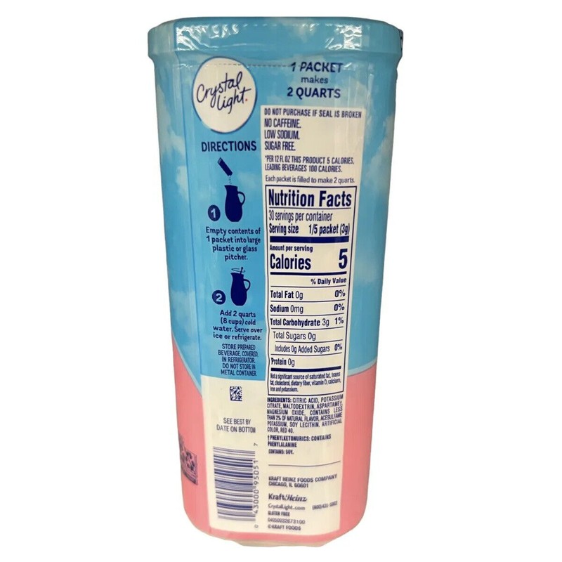 Crystal Light Pink Lemonade Drink Mix 2.2 oz Lot Of