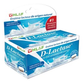 Suplemento Alimenticio D-lactase 45 Tabletas                                                                                                          