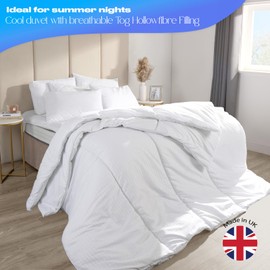 Brentfords Summer Quilts Duvet, Soft Double Duvet 4.5 Tog Anti Allergy Home Comfort Bedding Hotel Quality Quilt Breathable Lightweight Cooler Duvet Non Allergenic Fibre Double Bed, White