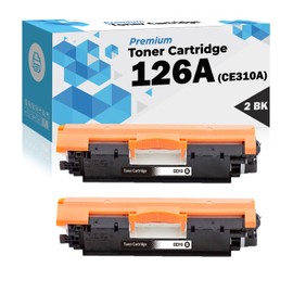 Ultra Toner® Compatible Replacement for HP 126A CE310A Black Toner Cartridge for HP Laserjet Pro 100 Color MFP M175a MFP M175nw CP1025 CP1025nw M275 MFP (2 BK)