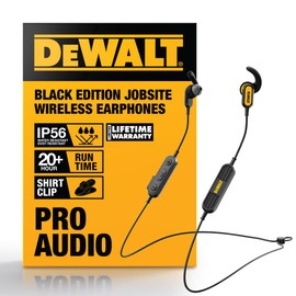 DEWALT Auriculares Bluetooth Inalámbricos - Auriculares Inalámbricos Tras Cuello - Auriculares Inalámbricos Resistentes al Agua con Micrófono - 20+ H de Tiempo de Reproducción