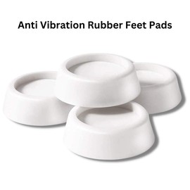 Invero 4 Pack of Universal Appliance Anti Vibration Non-Slip White Rubber Feet Pads - Ideal for all Washing Machines, Tumble Dryers and Dishwashers - (64mm x 57mm x 45mm)