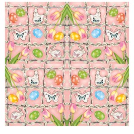 Keep Unique 20-ct 13x13 Paper Easter Eggs Tulips Luncheon Decoupage Napkins, 3-Ply Servilletas Printed Easter Cocktail Napkin for Art, Dinner and Party, Disposable Napkins Decorative