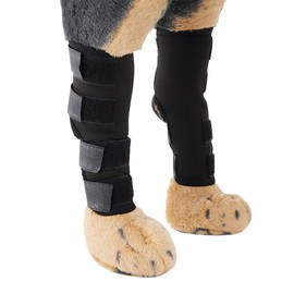 TINAYAUE Comfortable Neoprene Dog Legs Brace Canine Front Hind Legs Support Compression Wraps Hock Joint Brace with Straps for Protecting Dog Legs Wounds Injuries Sprains from Arthritis