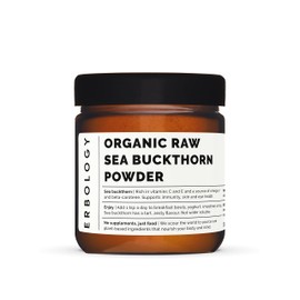100% Organic Sea Buckthorn Powder 35g - Seeds Removed, More Concentrated - Rich in Omega-7, Vitamin C and Beta-carotene - Straight from Farm - Raw, Vegan and Gluten-Free - Non-GMO - Recyclable Glass Jar