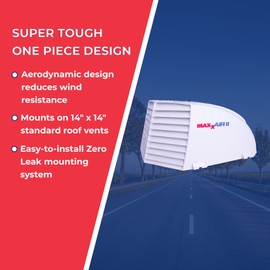 MAXXAIR Maxx II 00-933081 Standard Vent Cover, One Piece Design, Super Tough Wind Resistant Cover for Roof Vents, White