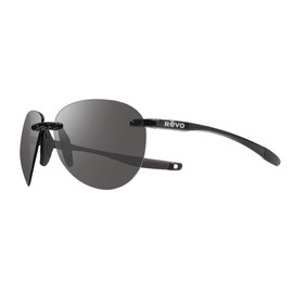 Revo Sunglasses Descend A: Polarized Lens with Rimless Aviator Frame, Black Frame with Graphite Lens