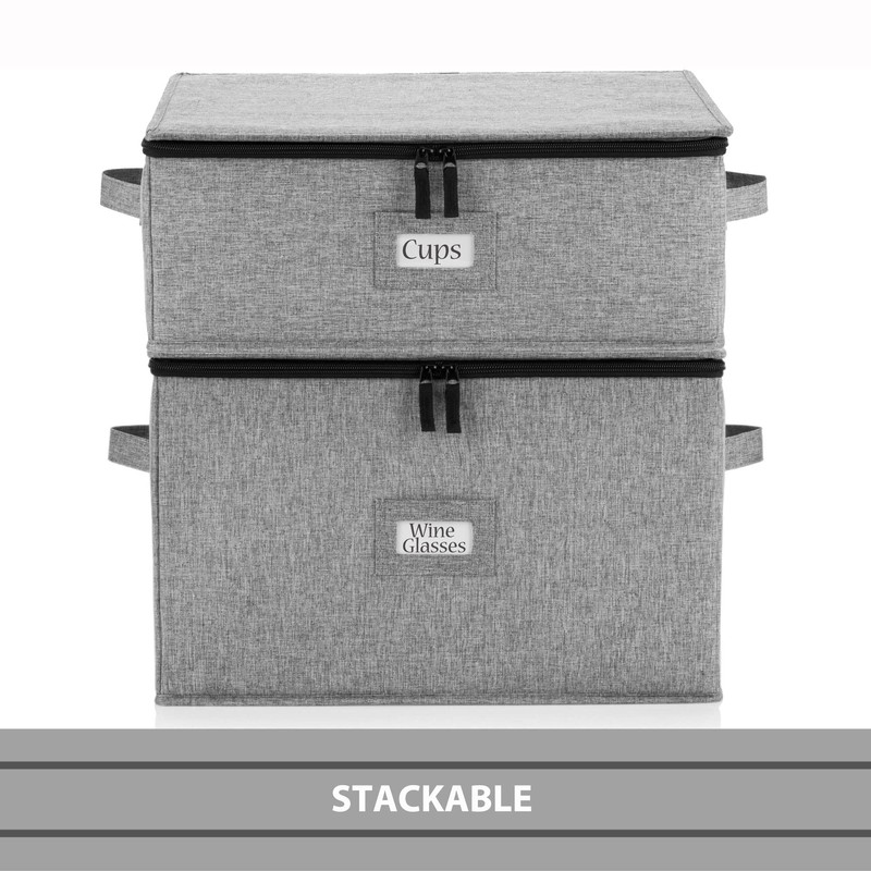 Hard Shell China Storage for Wine Glass - 16" x