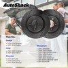 AutoShack Pair of 2 Front NightGuard Coated Drilled Slotted Black