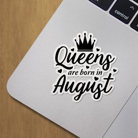 Decal Stickers of Queens are Born in August Premium Indoor (No Waterproof) Vinyl Decal Stickers for Laptop Phone Accessory Helmet Car Window Mug Tuber Cup Door Wall Decoration ANDVER3f9291aBL