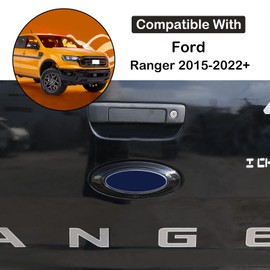 Car Tailgate Emblem Trim Cover Compatible with Ford Ranger 2015-2022 Emblem Badge Logo Cover Auto Rear Trunk Logo Back Badge Decor Cover Rear Logo Trim Cover Circle Ring Center Decor Logo Accessories