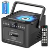 Boombox Cassette CD Player Bluetooth5.1 with 5000mAh Battery,5W Dual Stereo