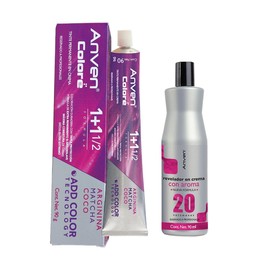 Tinte Permanente para el Cabello Anven Colore 9.9 en Crema Rubio Platinado Claro, Cubre Canas en su Totalidad, gran Durabilidad 90 G + Peróxido De 90 Ml De 20 Volúmenes.
