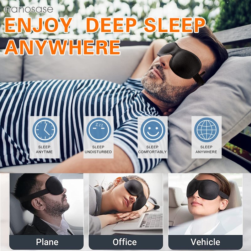 nanosase Blindfold 3D Sleep Mask, HD Memory Foam Sleeping Eye