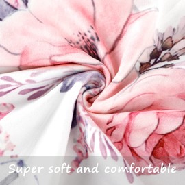 Nursing Pillow Cover Girls, Floral Breastfeeding Pillow Cover for Baby, Snug Fits Newborn Nursing Pillow Case, Super Soft Breathable, Pink Flower