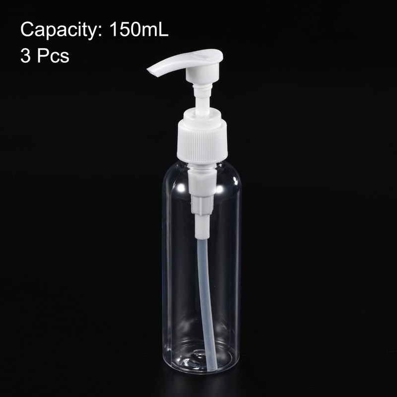 PATIKIL 150mL Airless Pump Bottle, 3 Pack Portable Refillable Dispensing