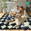 Lahome Checkered Washable 2x12 Runners for Hallways Non Slip, Black