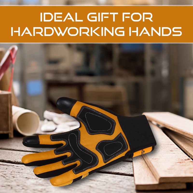 Leather Work Gloves Gardening Ornproof Breathable Construction Flexible Mechanic for