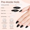 MELLIEX 240 Pieces Press On Nails Short Almond Black Nails