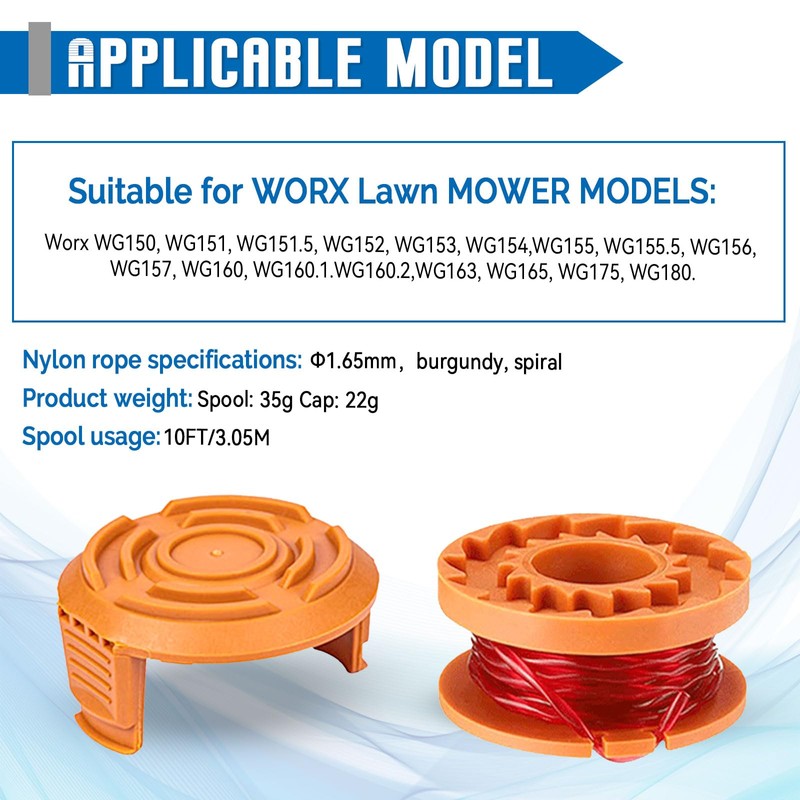 JAMSSOW Pack of 6 Replacement Spool Grass Trimmer Spool Compatible