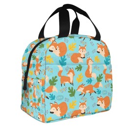 Majoug Fox - Bolsa de almuerzo portátil para mujer, impermeable, bolsa de hombro pequeña, bolsa de compras, picnic, viajes, camping