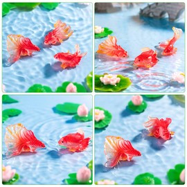 FineInno 3 Pieces Artificial Fish Micro Landscape Fish Resin Figure Mini Fish Sculpture Fake Fish Made of Resin Micro Landscape Decoration