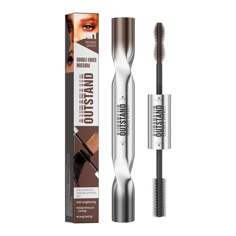 MOLAKS Double-Ended Black & Brown 2-in-1 Mascara, Lengthening Volumizing for