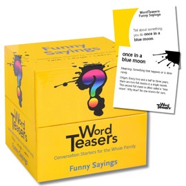 ? WORD TEASERS Funny Sayings Conversation Cards - Conversation Starters for Families - Funny Sayings Idioms Game - Funny Flash Cards & Literary Game for Kids & Adults Ages 8+ - 150 Questions