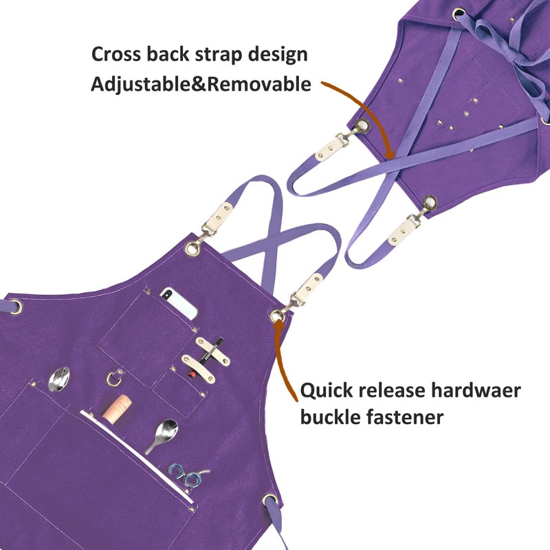 Mactso Chef Apron Water Resistant Canvas Cross Back Adjustable Apron